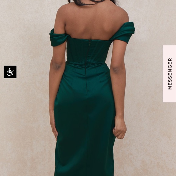 House of cb Loretta dress in size M green bustier - Picture 4 of 7